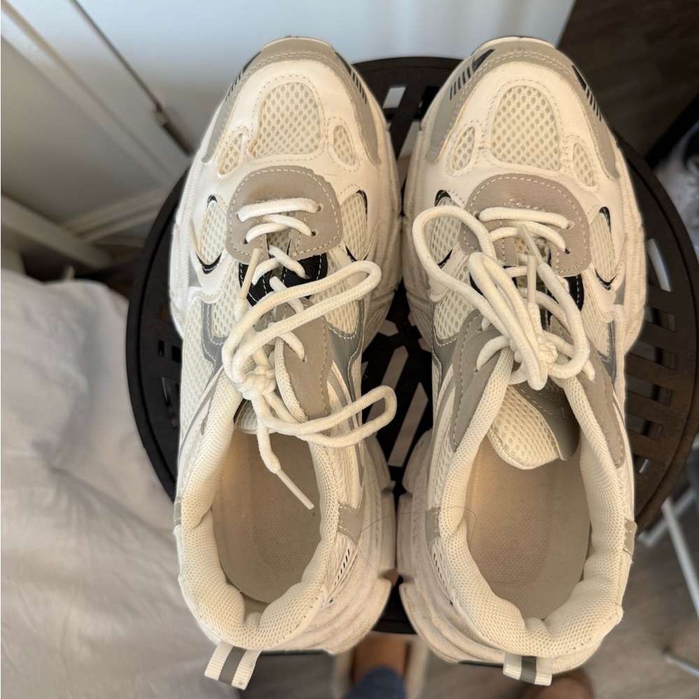 White and Gray Dad Athletic Sneakers